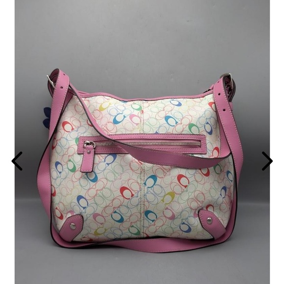 Coach Handbags - Coach Heritage Chelsea Signature shoulder bag with pink leather trim F16481 NWOT